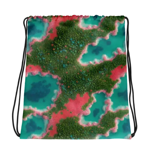 Verdant Lagoon on a Drawstring Bag