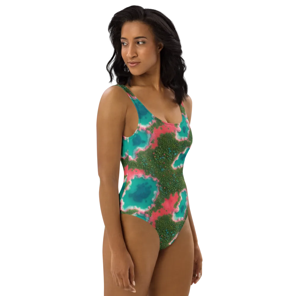 Verdant Lagoon on One-Piece Swimsuit — Right