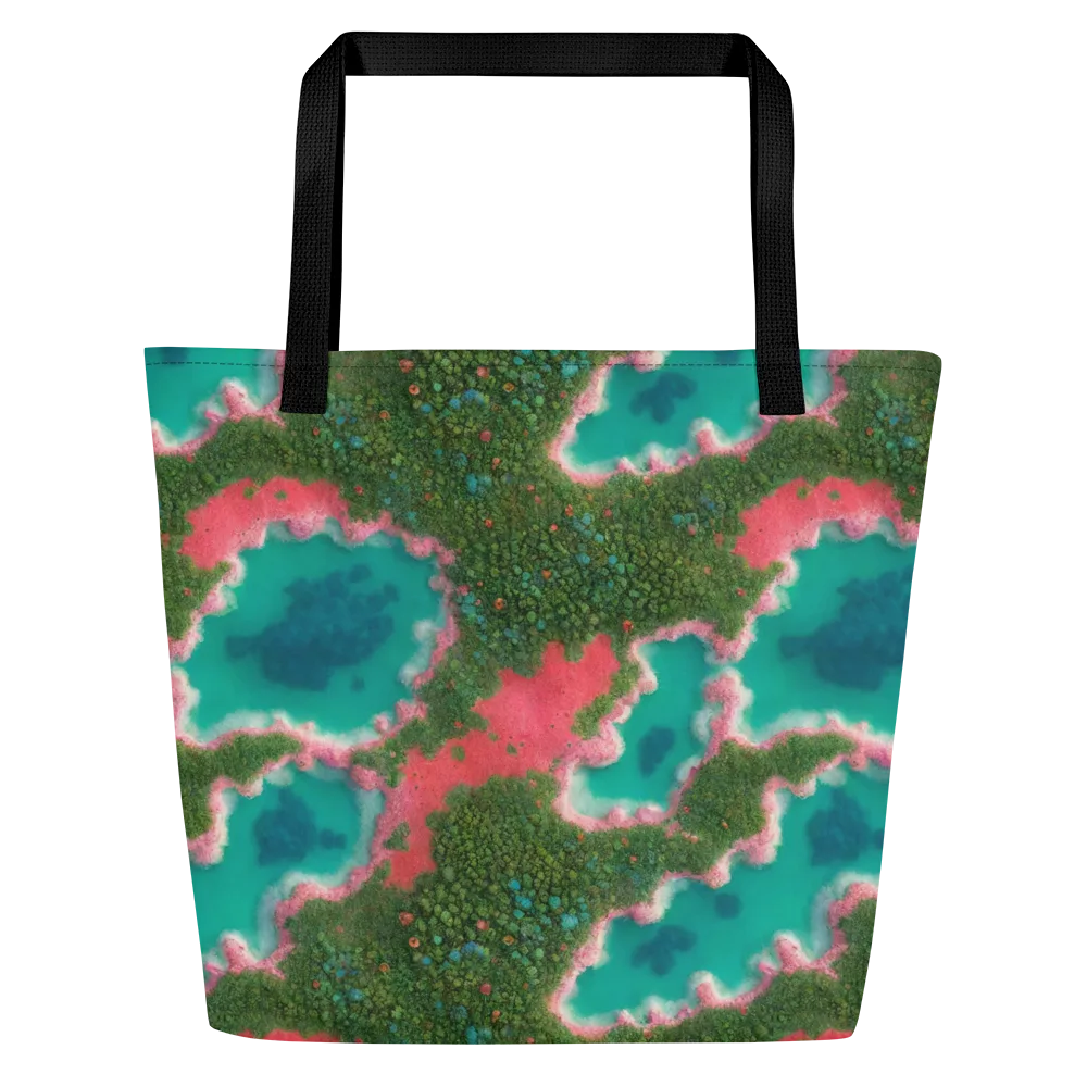 Verdant Lagoon on Large Tote Bag W/ Pocket — Front