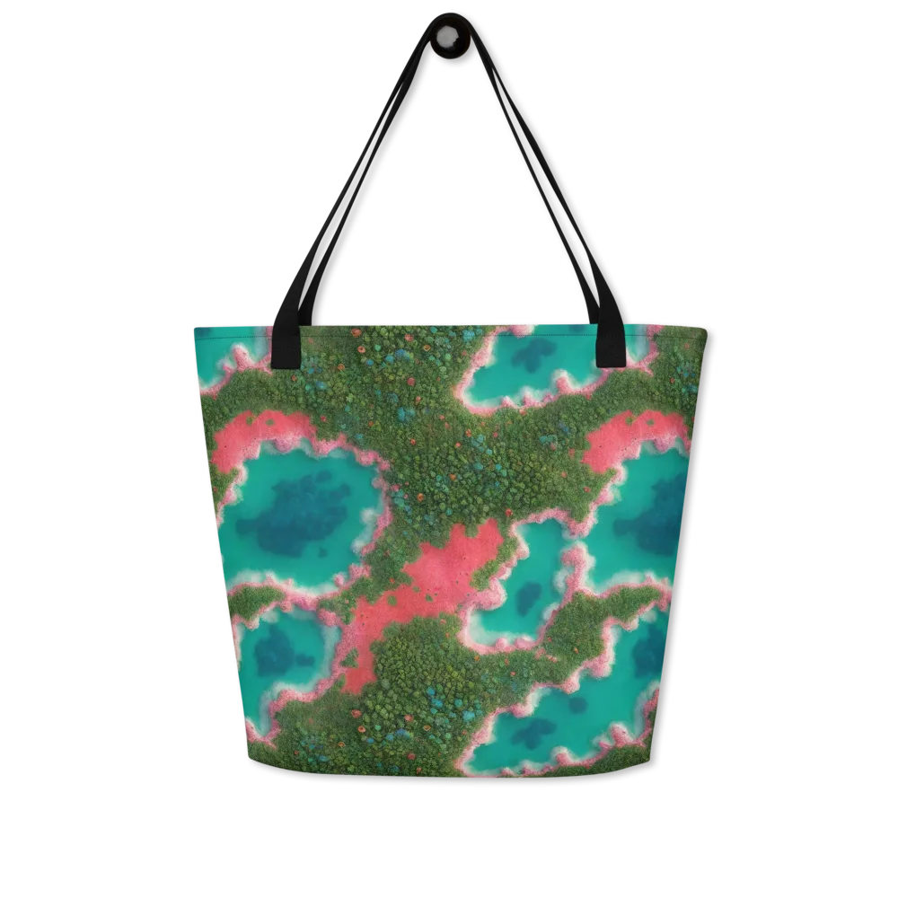 Verdant Lagoon on Large Tote Bag W/ Pocket — Front