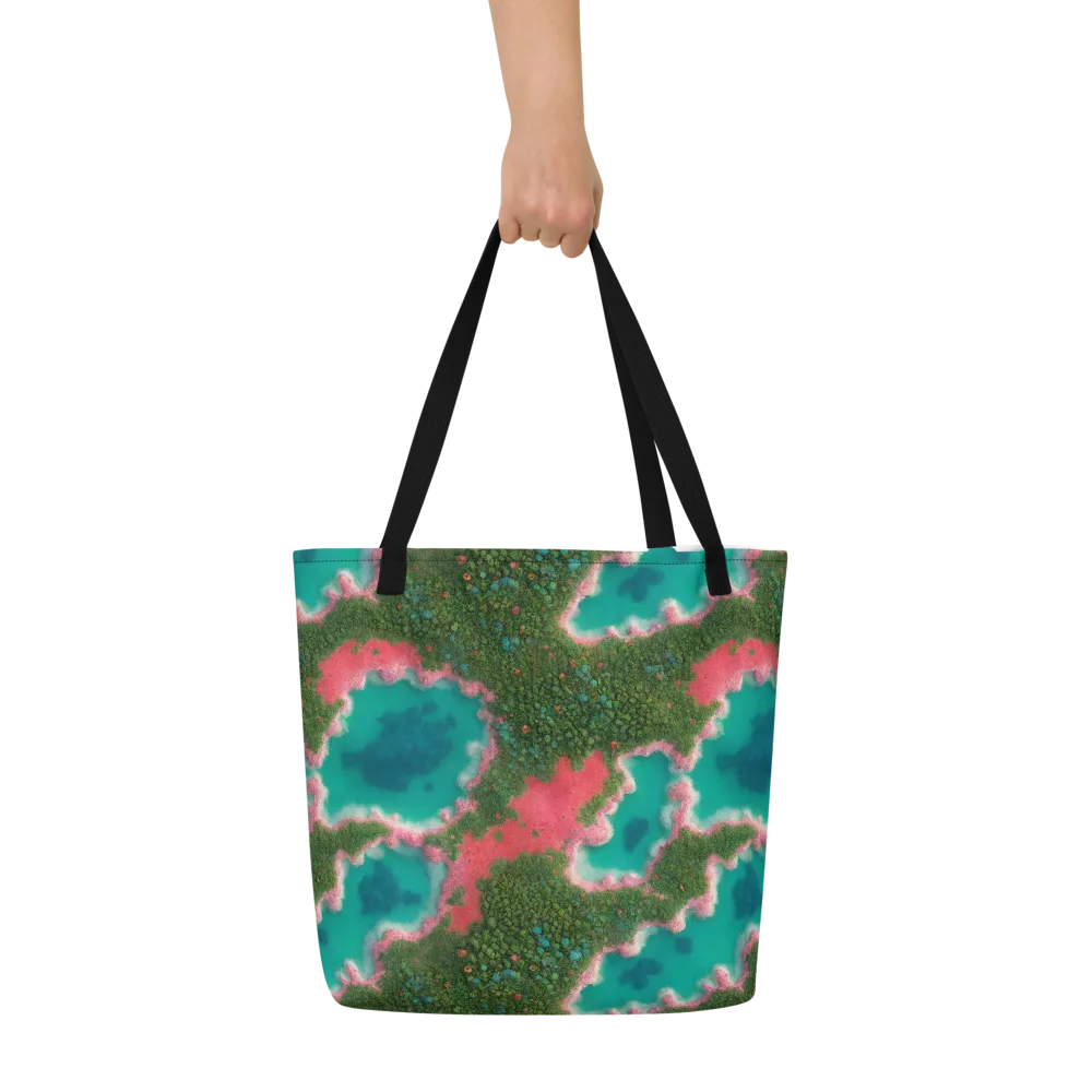 Verdant Lagoon on Large Tote Bag W/ Pocket — Front