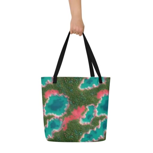 Verdant Lagoon on a Large Tote Bag W/ Pocket