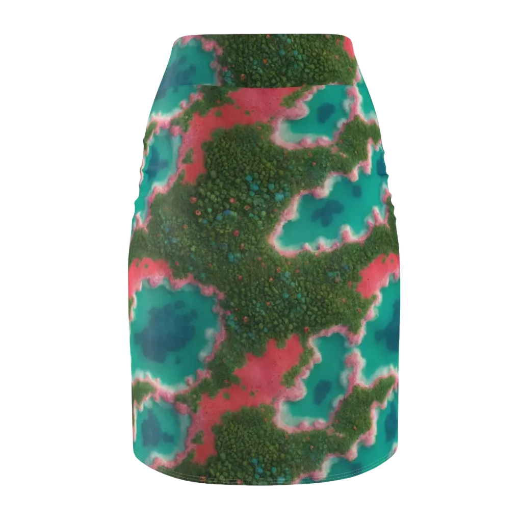 Verdant Lagoon on Pencil Skirt — Back
