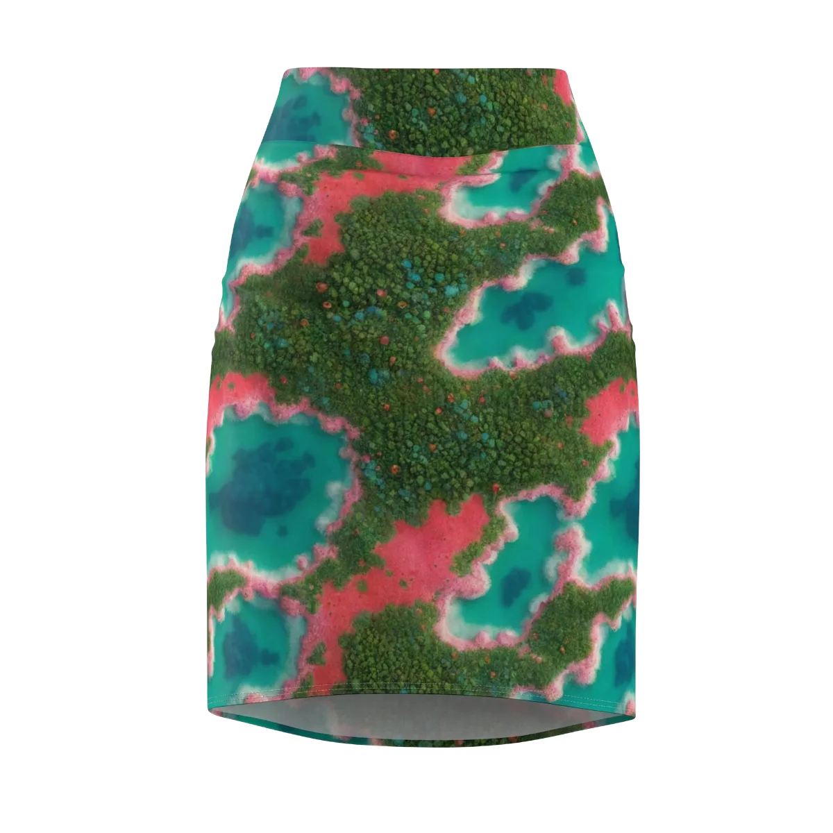 Verdant Lagoon on Pencil Skirt — Front