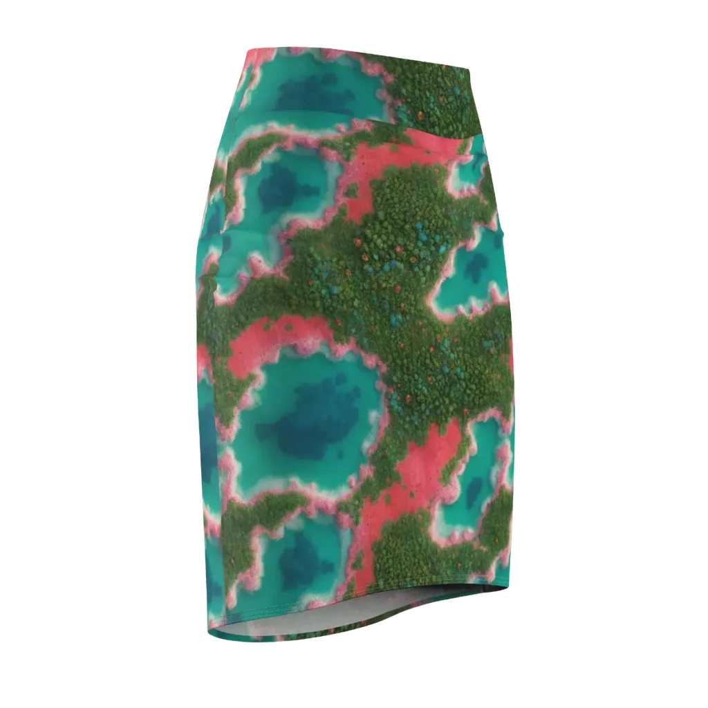 Verdant Lagoon on Pencil Skirt — Front Side