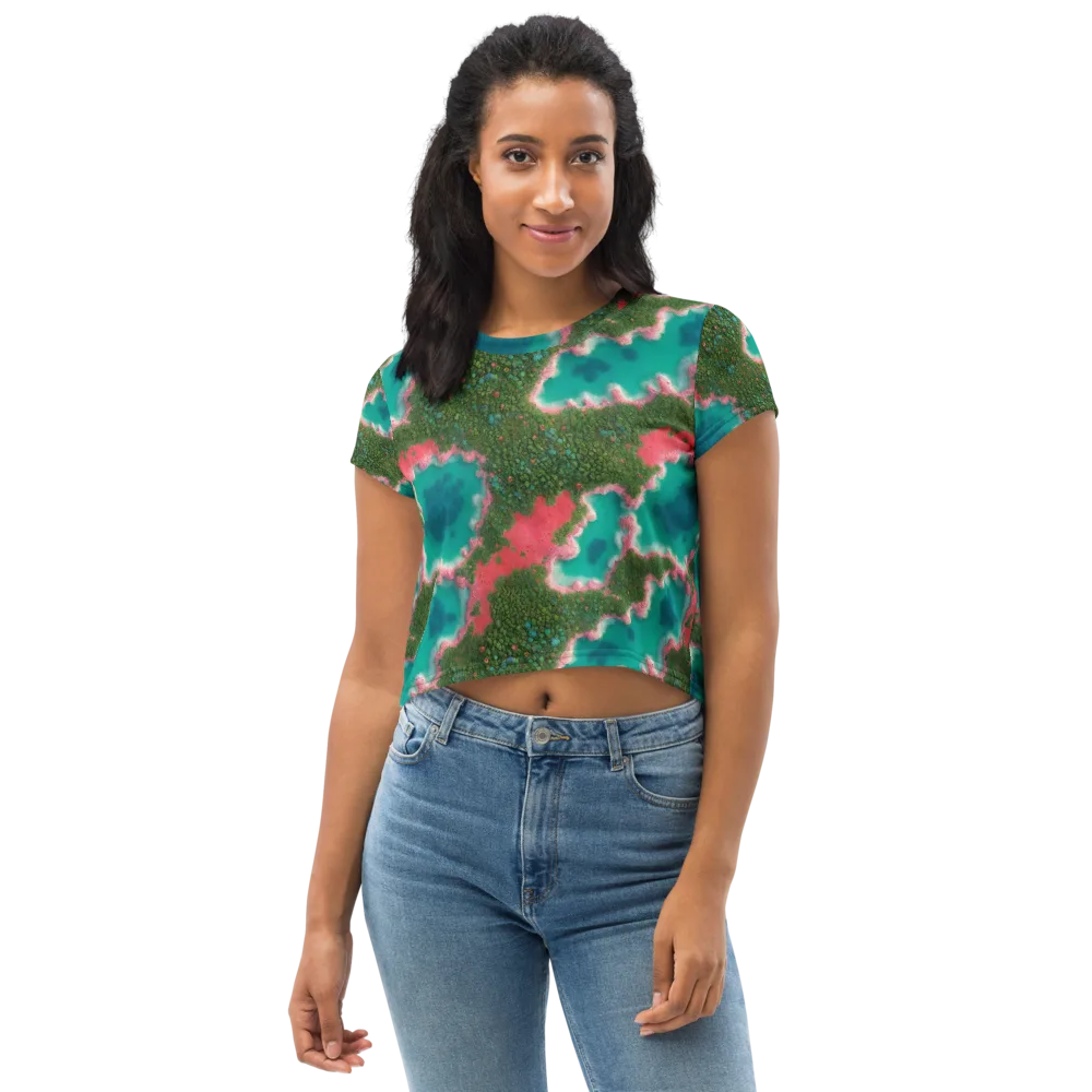 Verdant Lagoon on Crop Tee — Front
