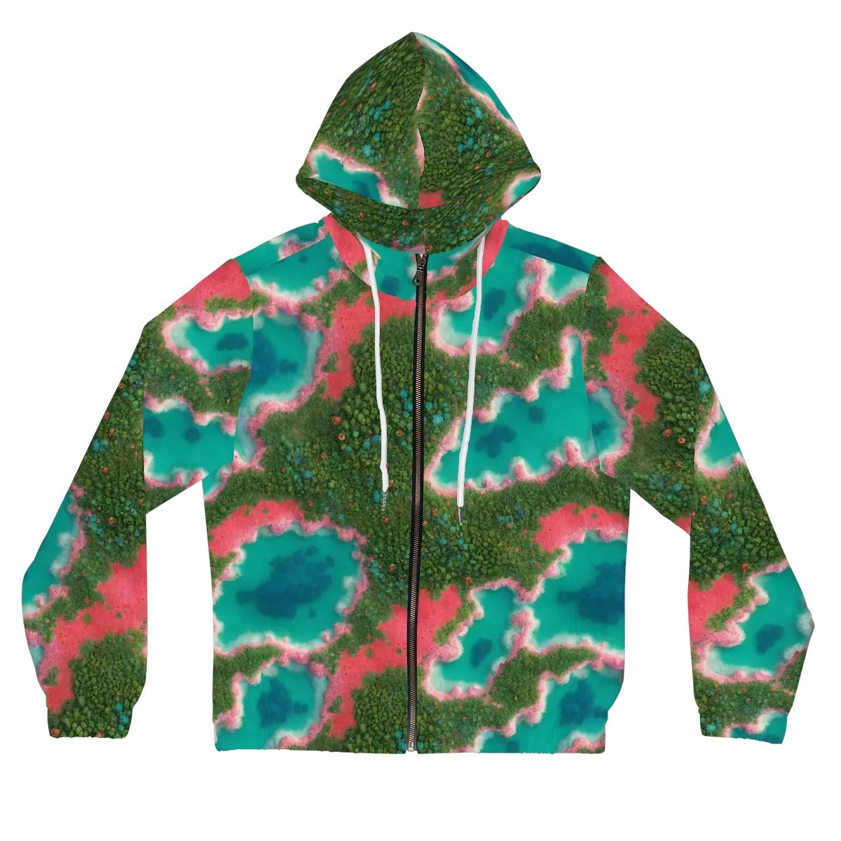 Verdant Lagoon on Women's Full-Zip Hoodie — Front