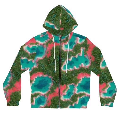 Verdant Lagoon on a Women's Full-Zip Hoodie