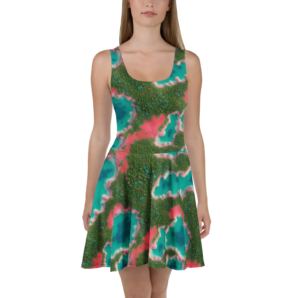 Verdant Lagoon on Skater Dress — Front