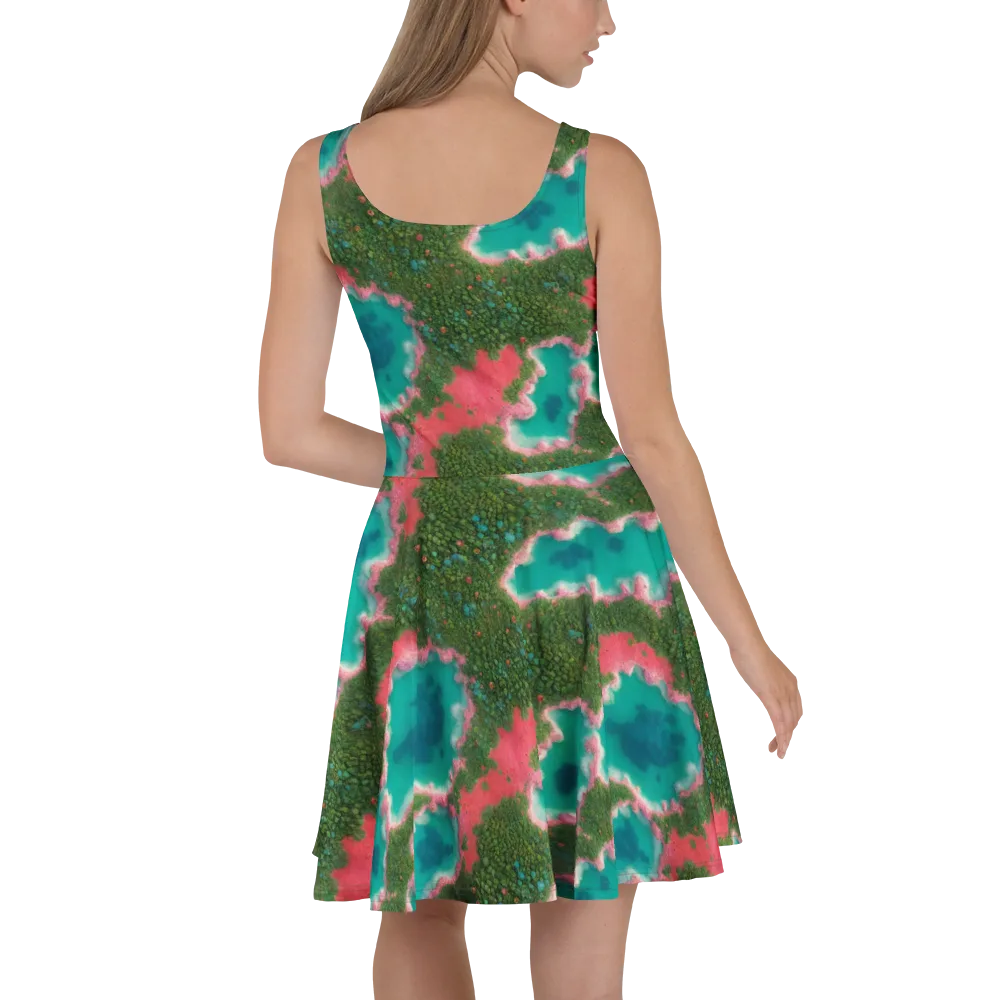 Verdant Lagoon on Skater Dress — Back