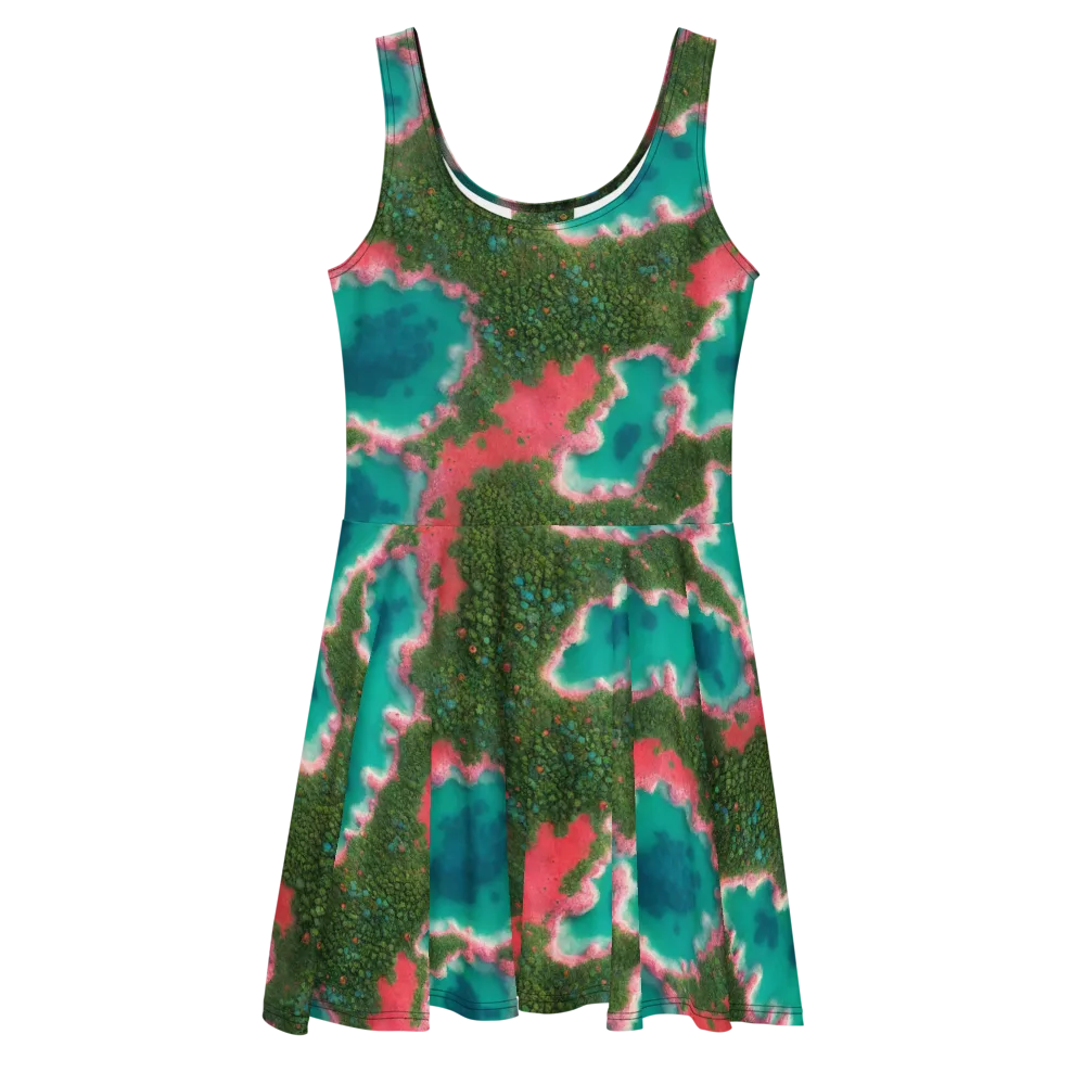Verdant Lagoon on Skater Dress — Front