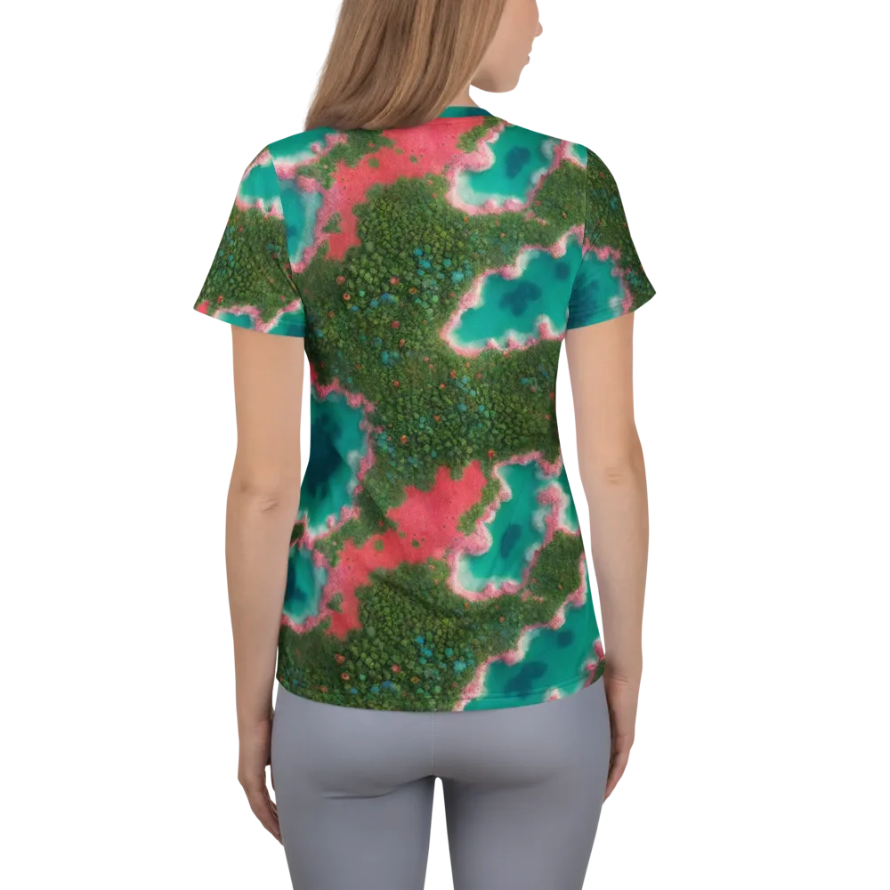 Verdant Lagoon on Women's Athletic T-Shirt — Back