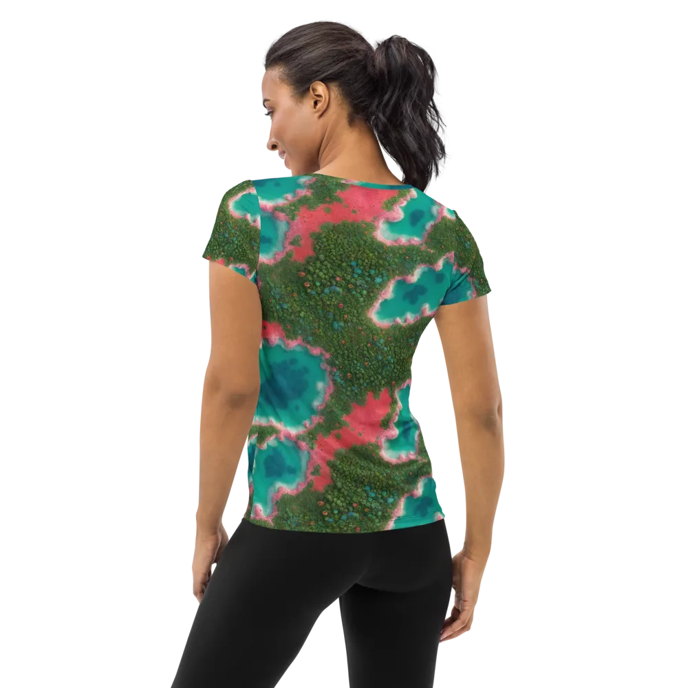Verdant Lagoon on Women's Athletic T-Shirt — Back