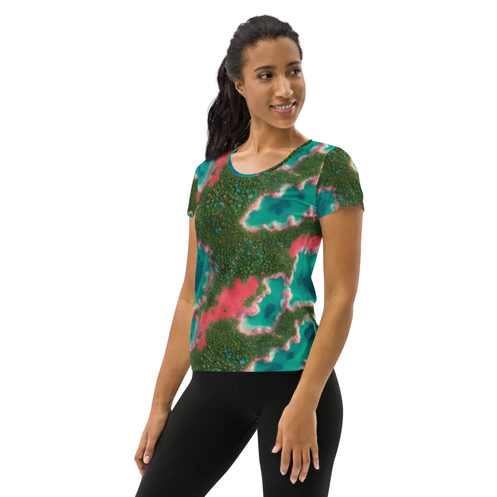 Verdant Lagoon on Women's Athletic T-Shirt — Left
