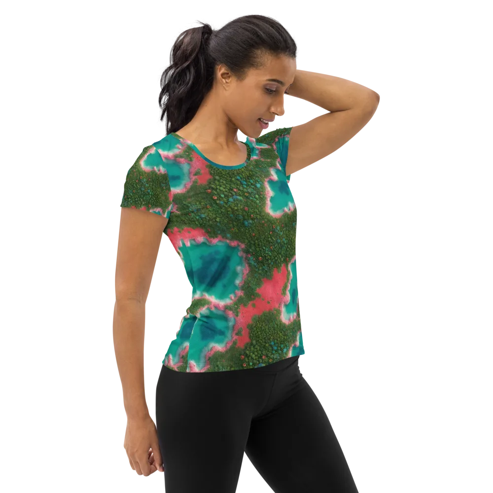 Verdant Lagoon on Women's Athletic T-Shirt — Right