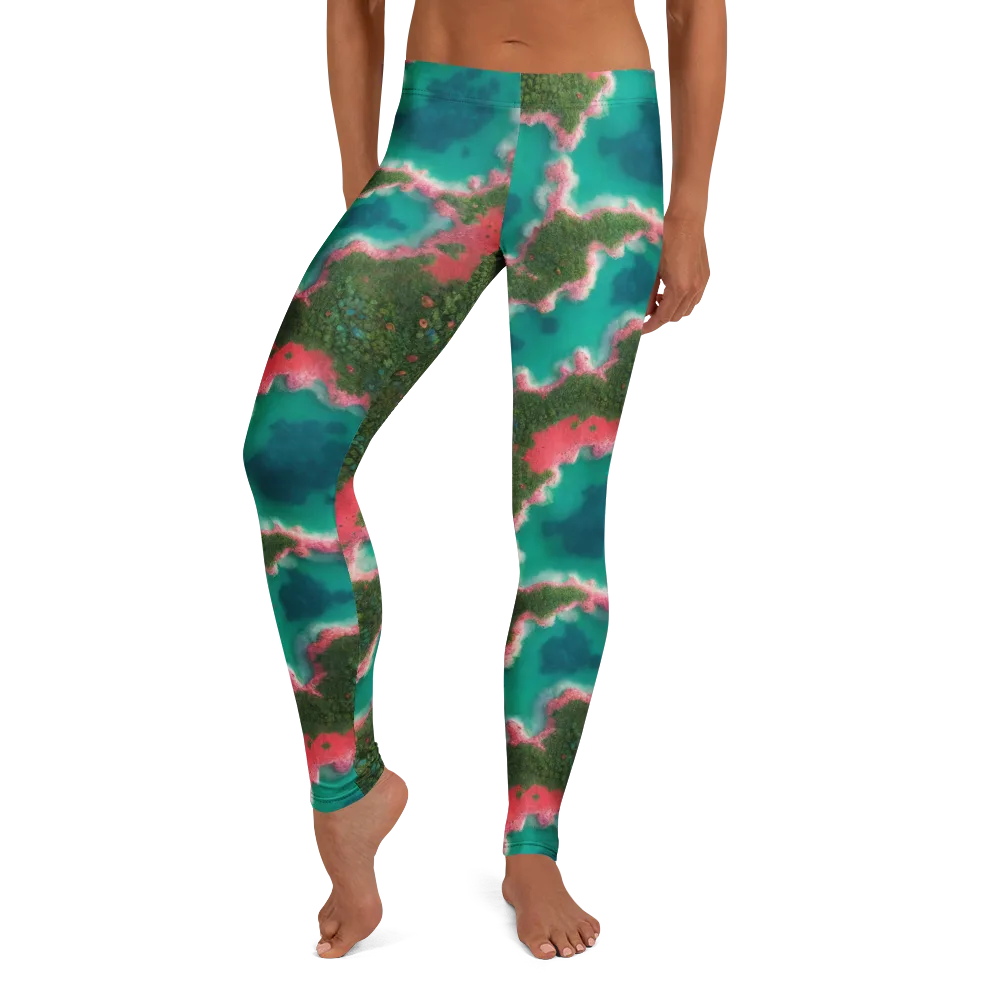 Verdant Lagoon on Leggings — Front