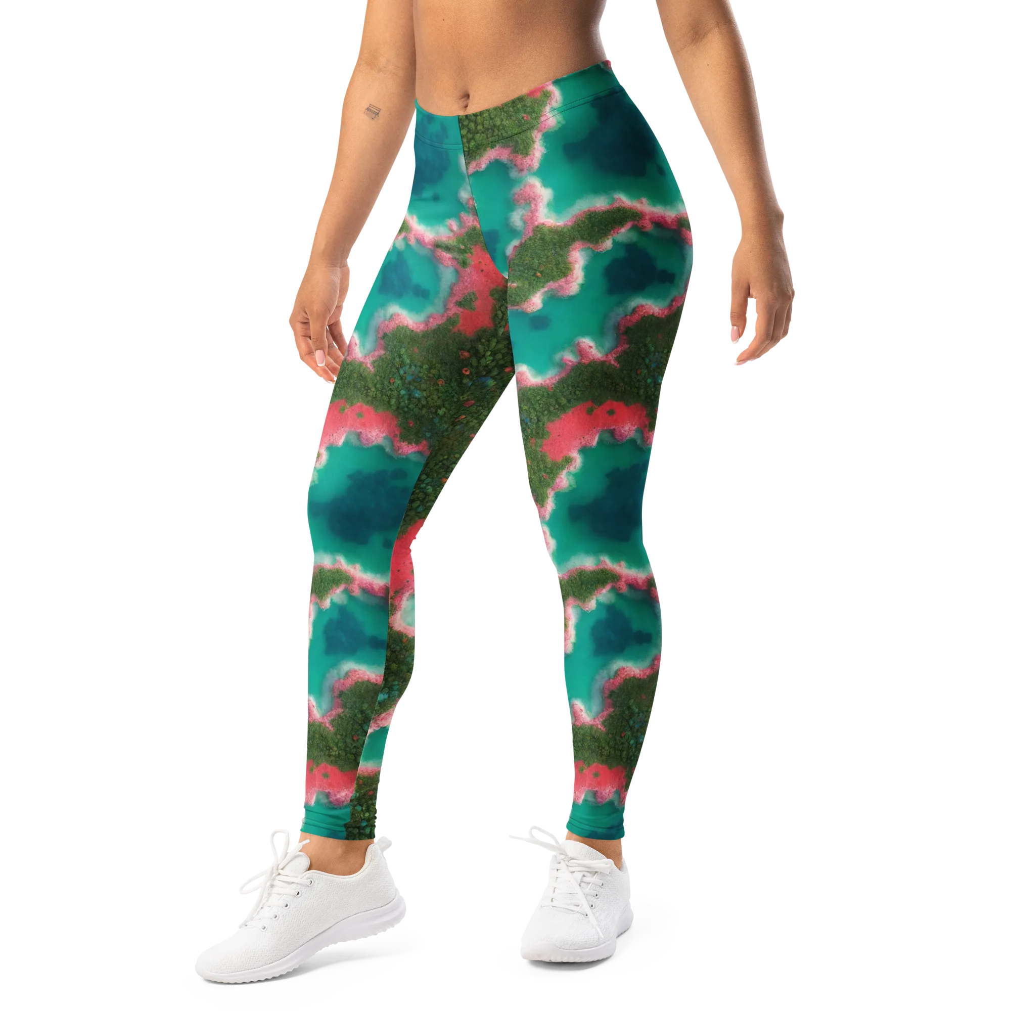 Verdant Lagoon on Leggings — Left Front
