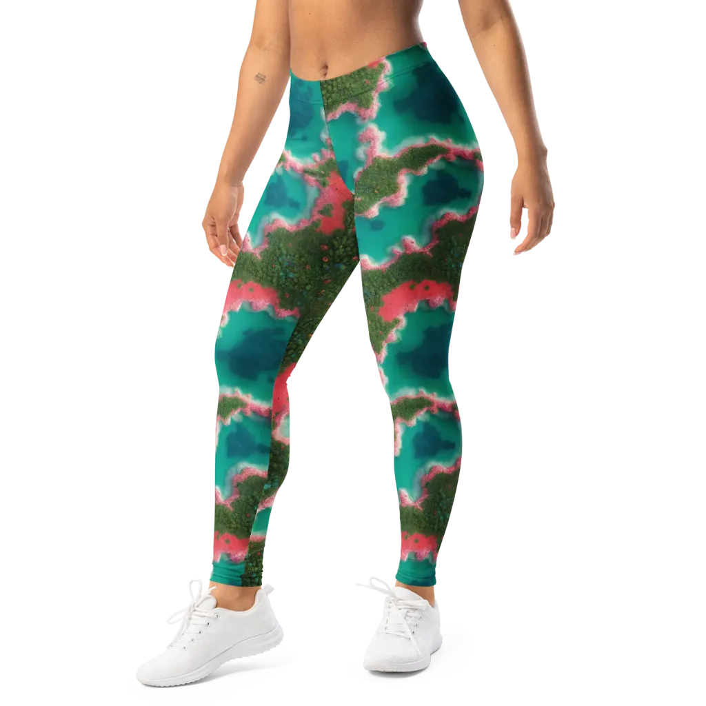 Verdant Lagoon on Leggings — Left Front