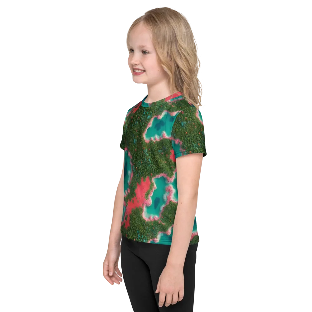 Verdant Lagoon on Kids Crew Neck T-Shirt — Left