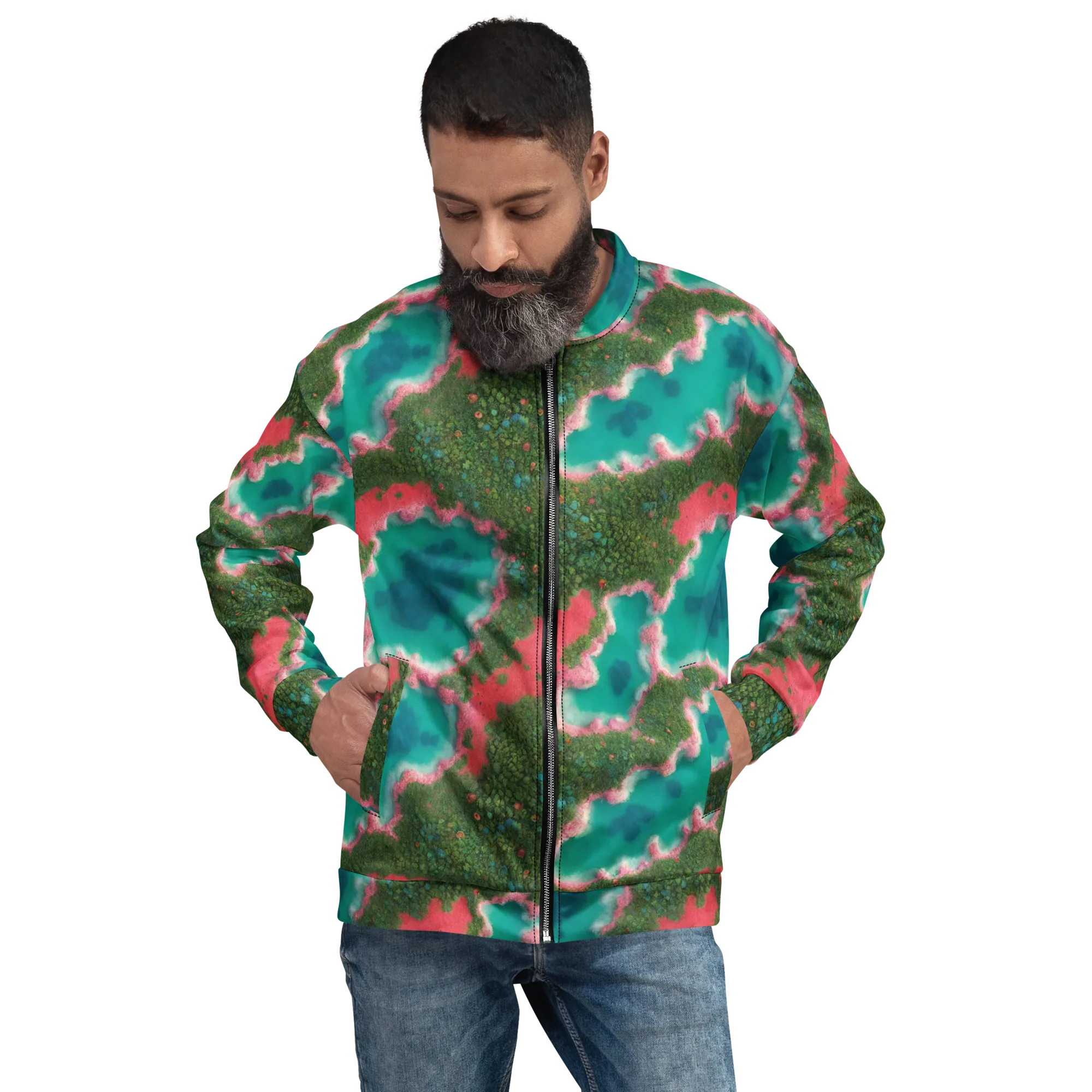 Verdant Lagoon on Bomber Jacket — Front