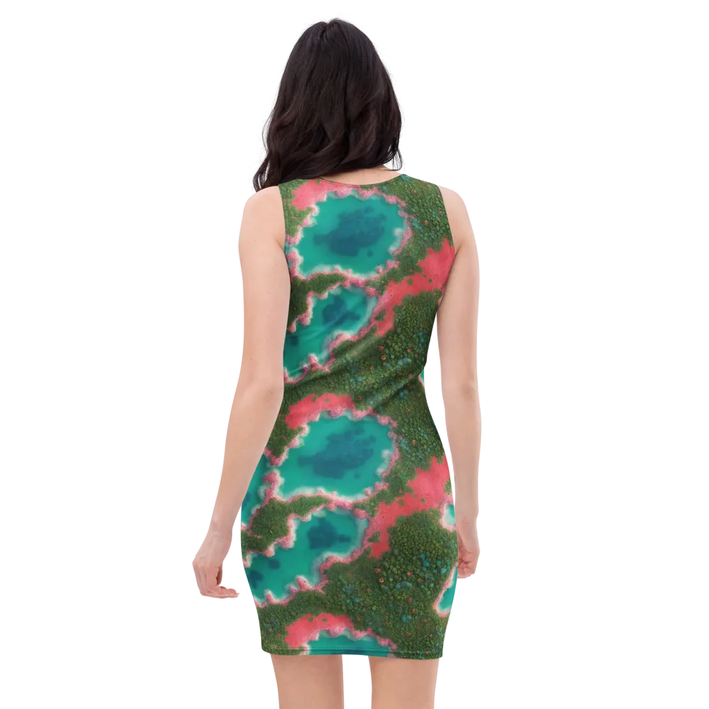 Verdant Lagoon on Bodycon Dress — Back