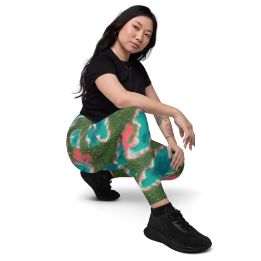 Verdant Lagoon on a Leggings with Pockets