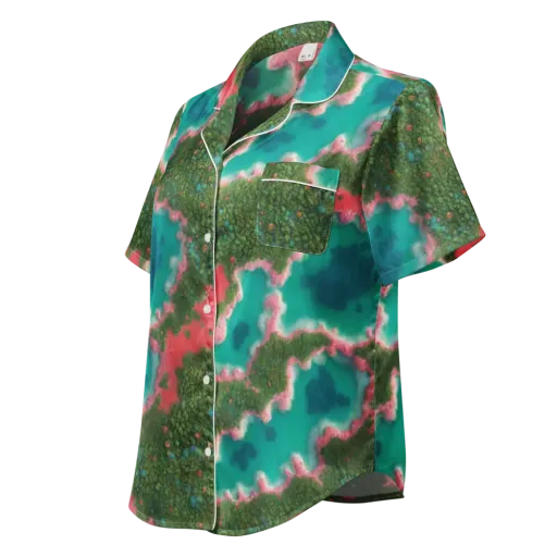Verdant Lagoon on a Women's Short Sleeve Pajama Top