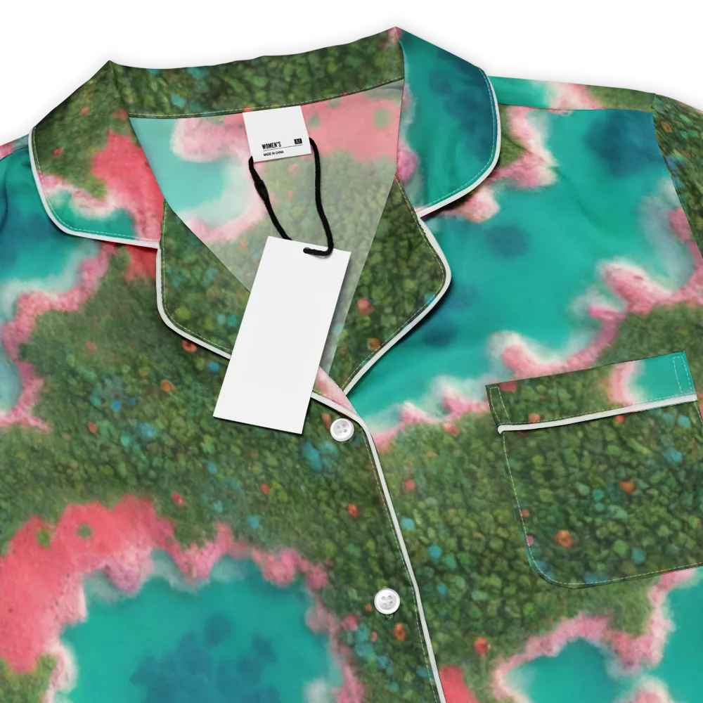 Verdant Lagoon on Women's Short Sleeve Pajama Top — Product details
