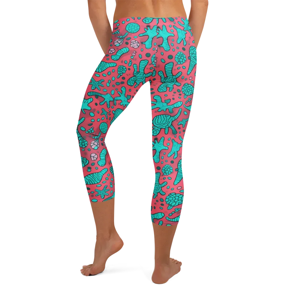Coral Candy on Capri Leggings — Back