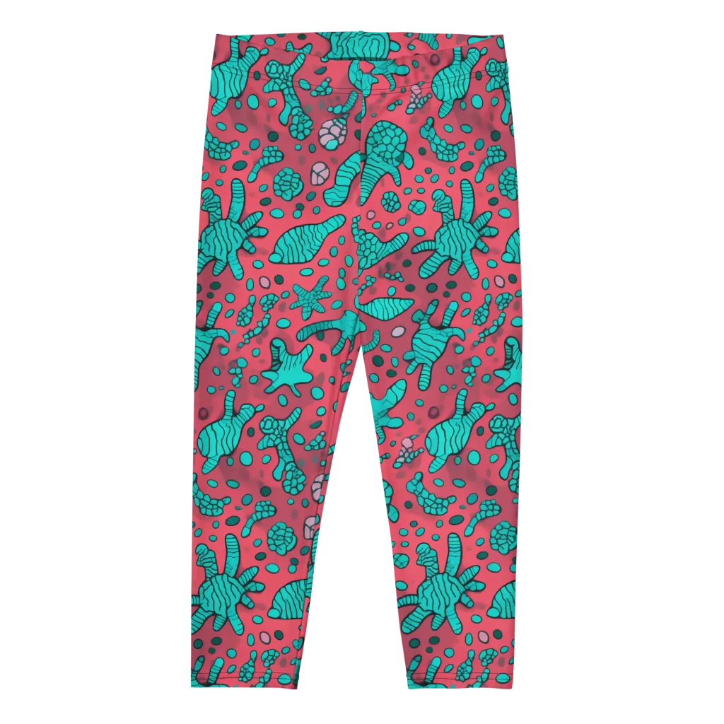 Coral Candy on Capri Leggings — Front