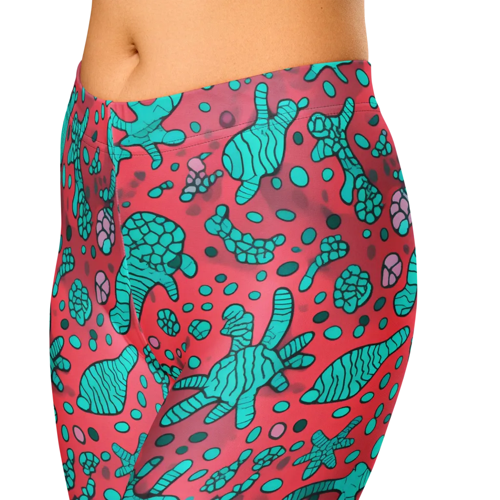 Coral Candy on Capri Leggings — Zoomed-in