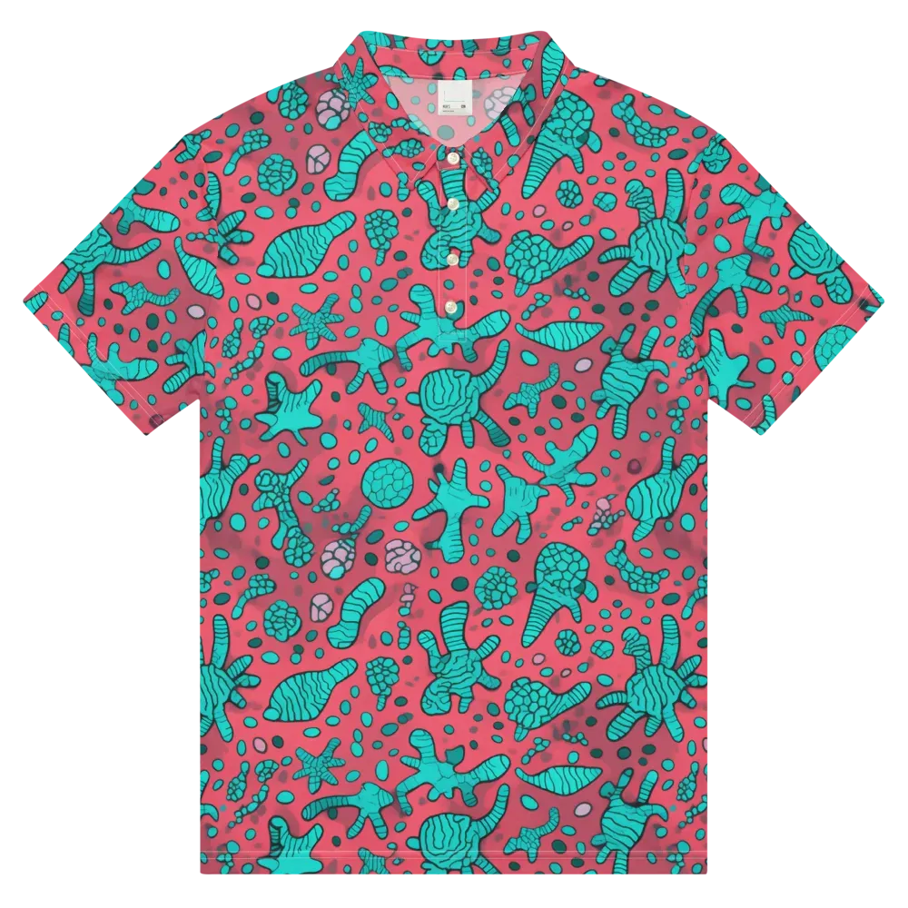 Coral Candy on Men's Slim Fit Polo Shirt — Front