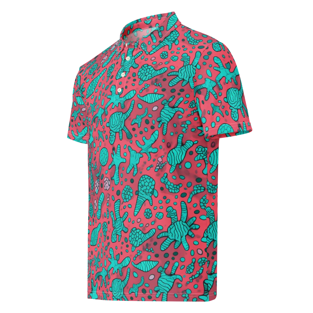 Coral Candy on Men's Slim Fit Polo Shirt — Left Front