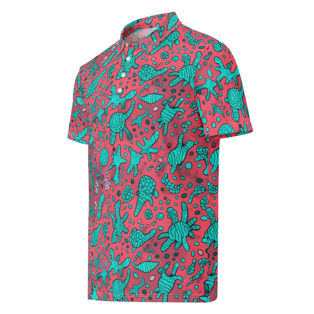 Coral Candy on Men's Slim Fit Polo Shirt — Left Front