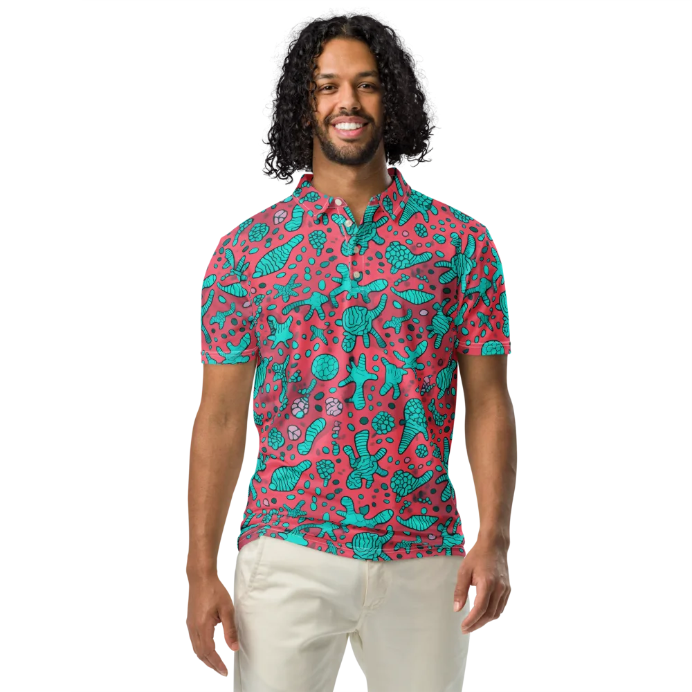 Coral Candy on Men's Slim Fit Polo Shirt — Front