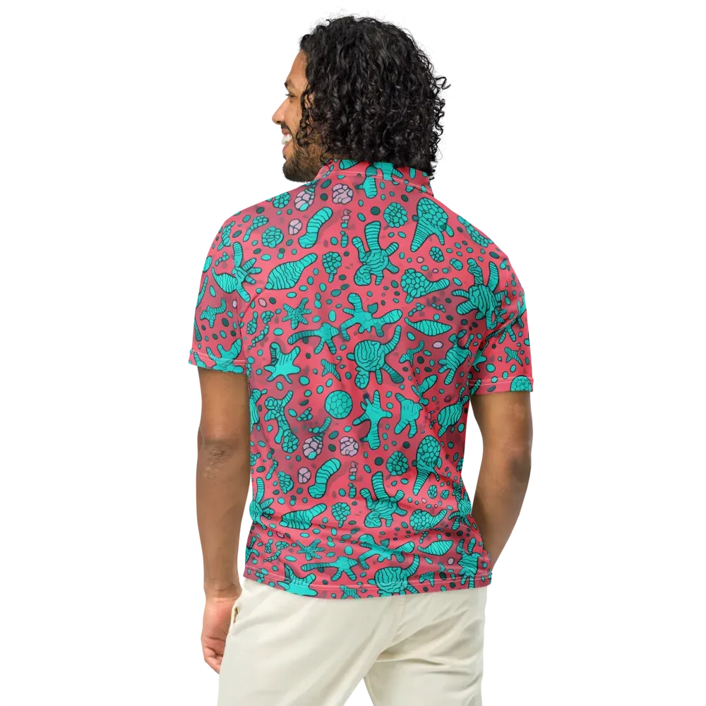 Coral Candy on Men's Slim Fit Polo Shirt — Back