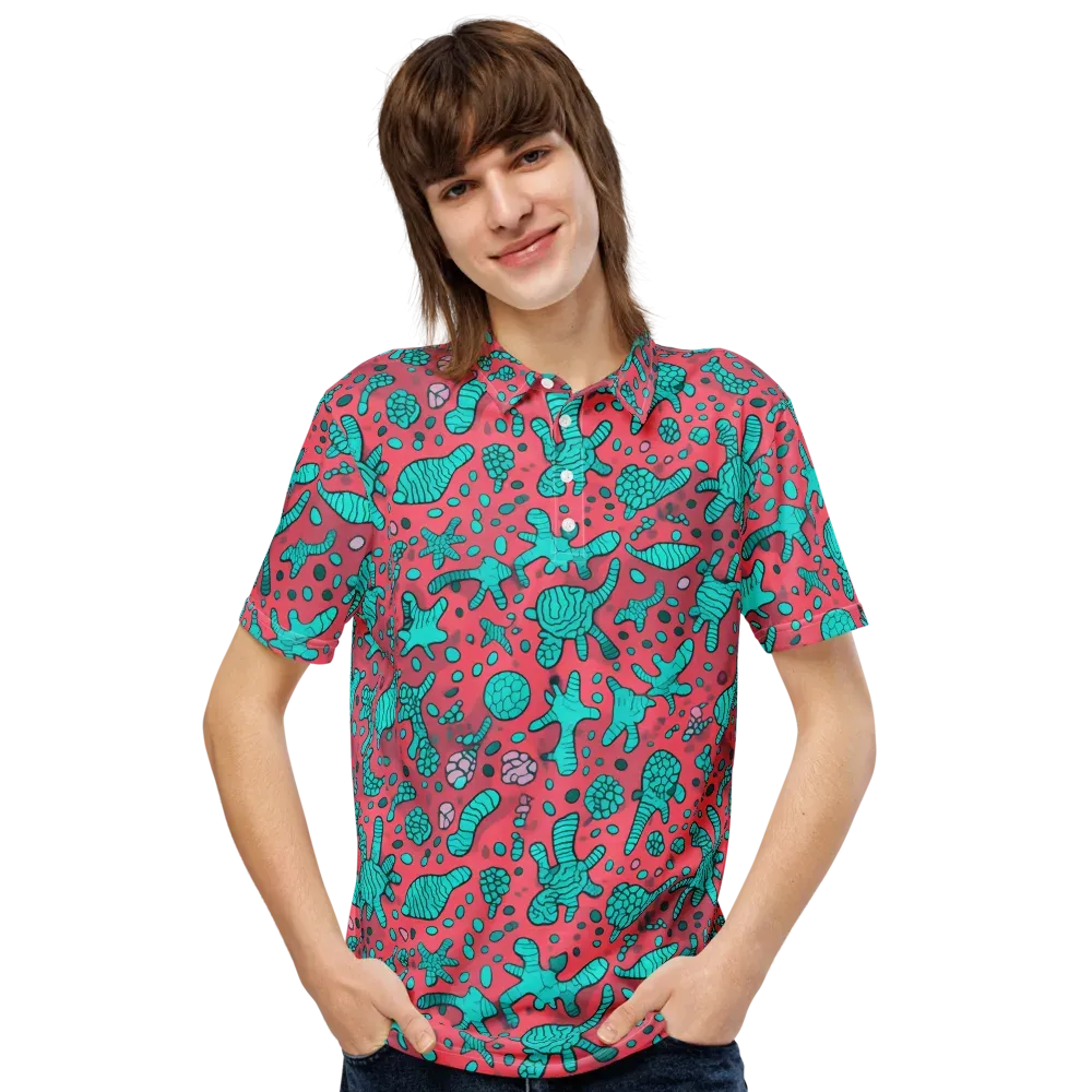 Coral Candy on Men's Slim Fit Polo Shirt — Front