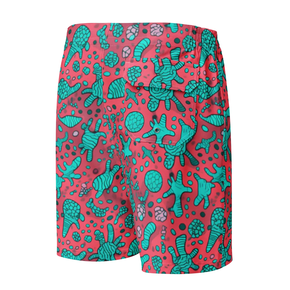 Coral Candy on Men's Board Shorts — Back