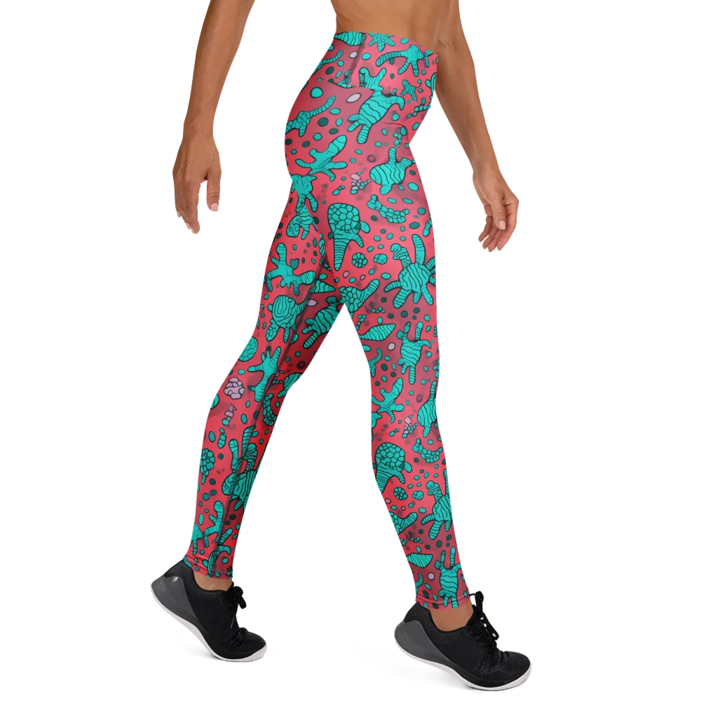 Coral Candy on Yoga Leggings — Right