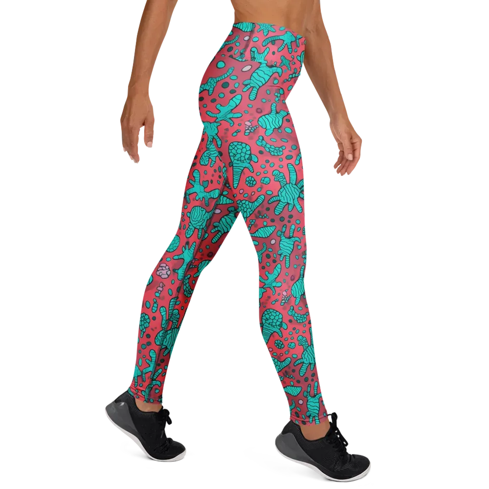 Coral Candy on Yoga Leggings — Right