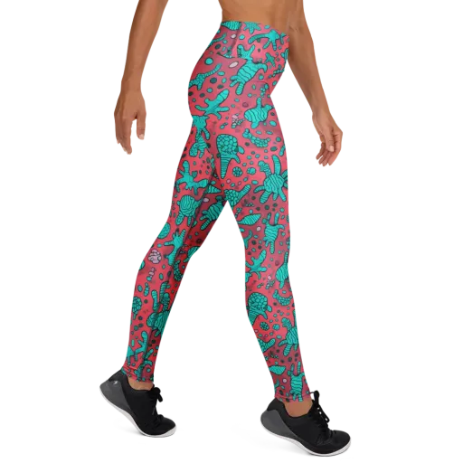 Coral Candy on a Yoga Leggings