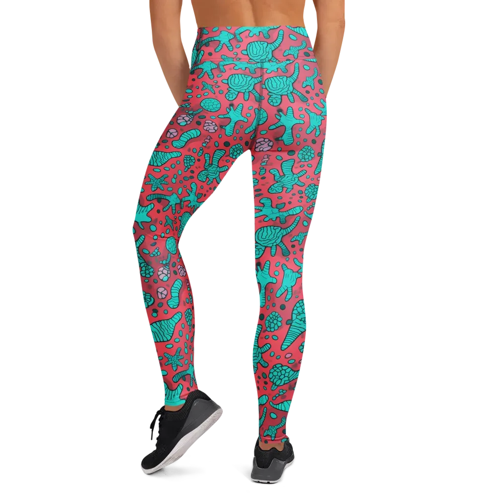 Coral Candy on Yoga Leggings — Back