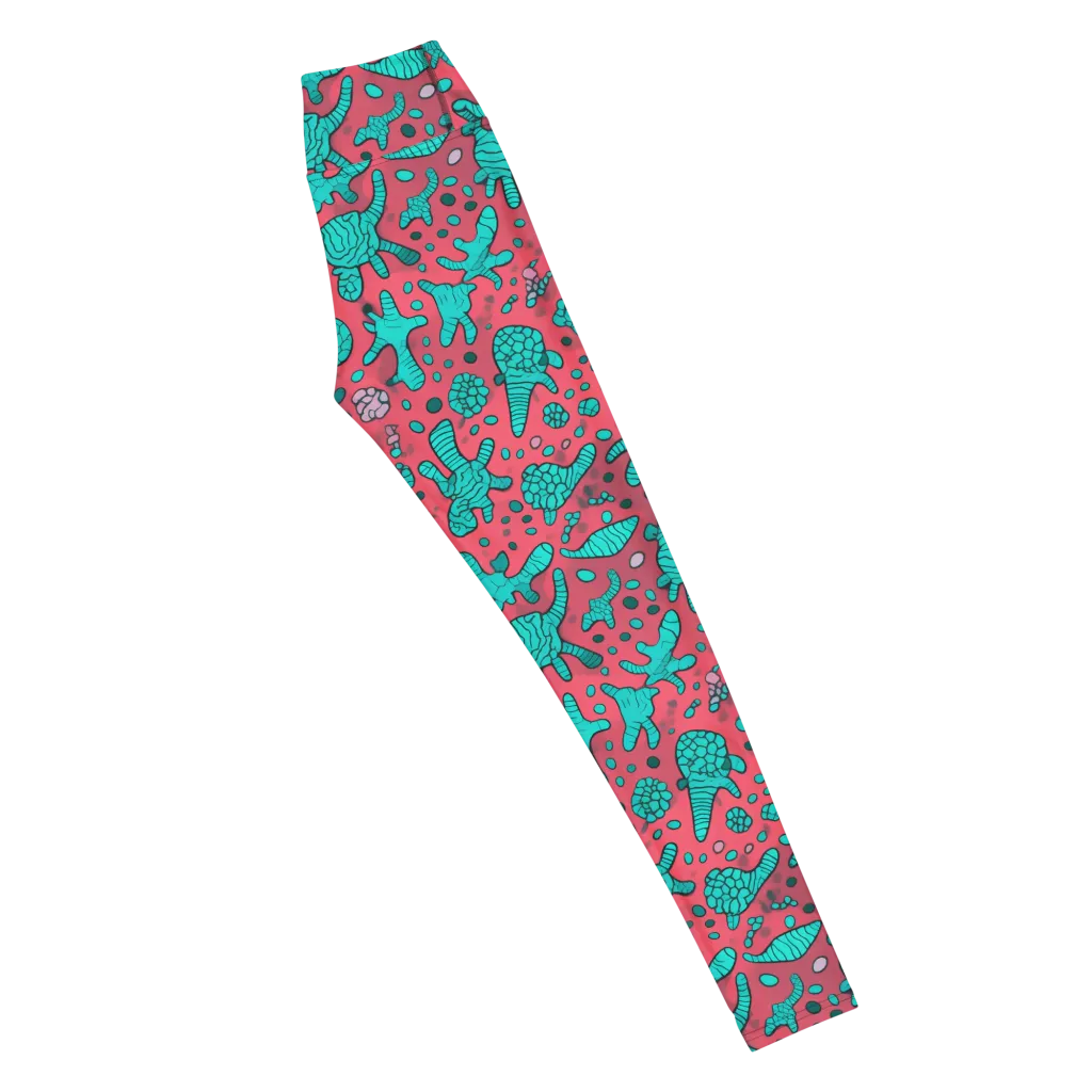 Coral Candy on Yoga Leggings — Right