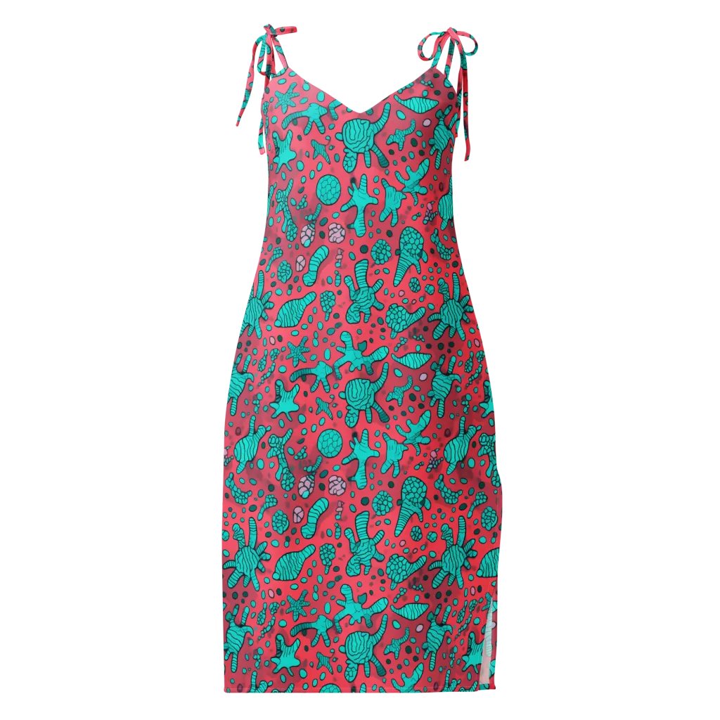 Coral Candy on Slip Dress — Front