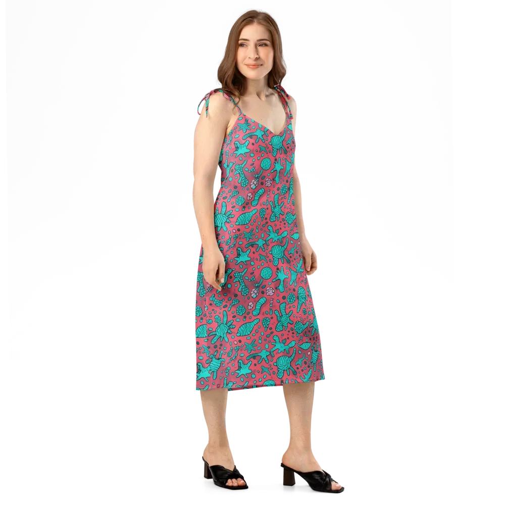 Coral Candy on Slip Dress — Right Front