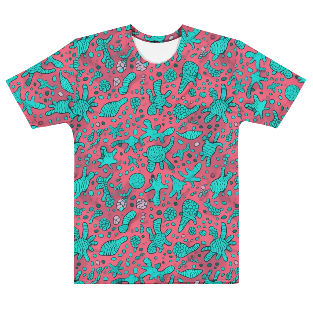 Coral Candy on Men's Cotton Crew Neck T-Shirt — Front