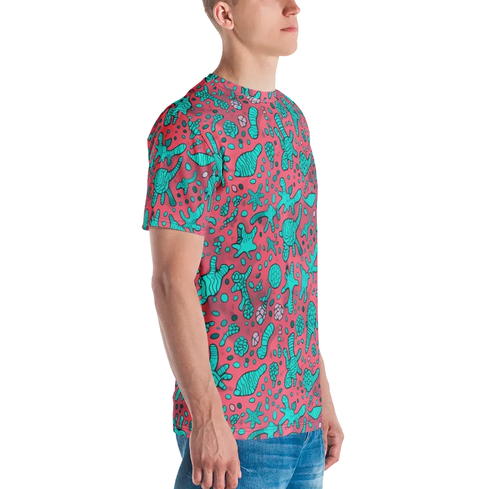 Coral Candy on Men's Crew Neck T-Shirt — Right
