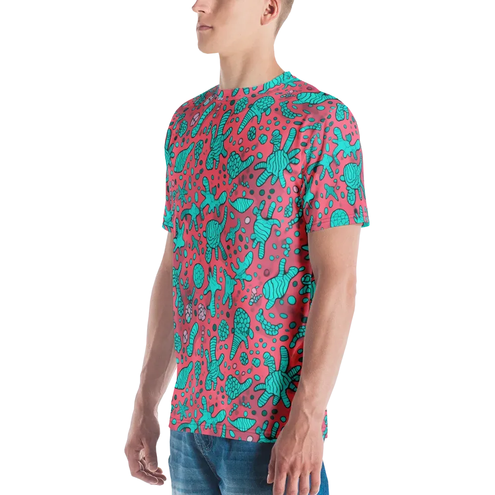 Coral Candy on Men's Crew Neck T-Shirt — Left