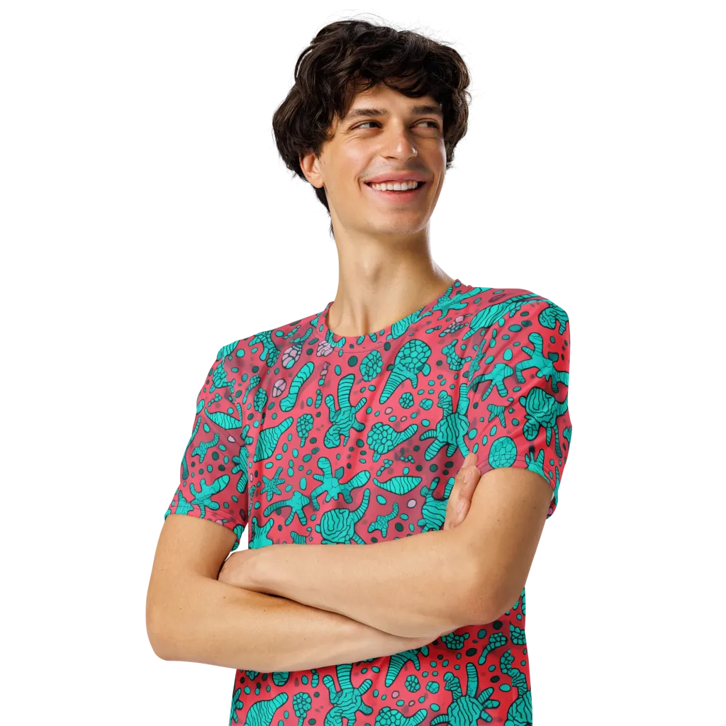 Coral Candy on Men's Crew Neck T-Shirt — Left Front