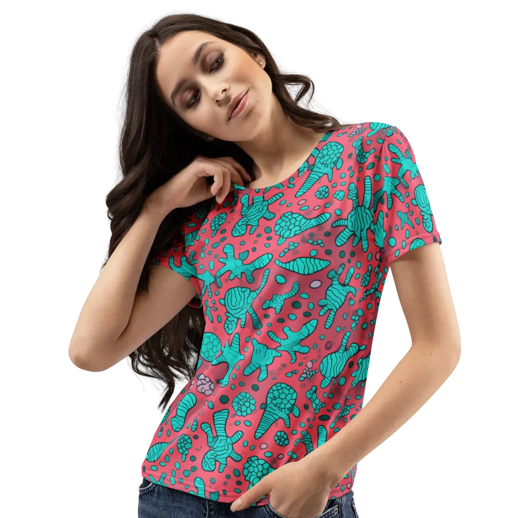 Coral Candy on Women's Crew Neck T-Shirt — Left Front